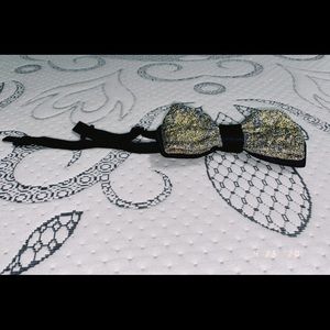 gold and silver bow tie